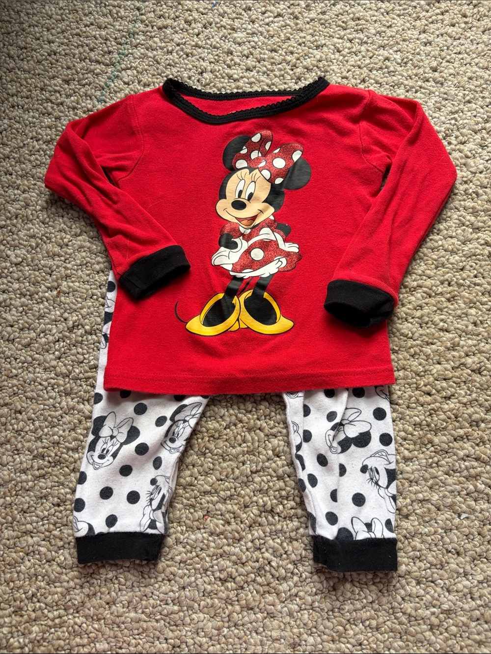 Disney Red and Black Minnie Mouse Pajama Set